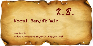 Kocsi Benjámin névjegykártya
