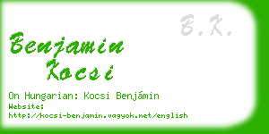 benjamin kocsi business card